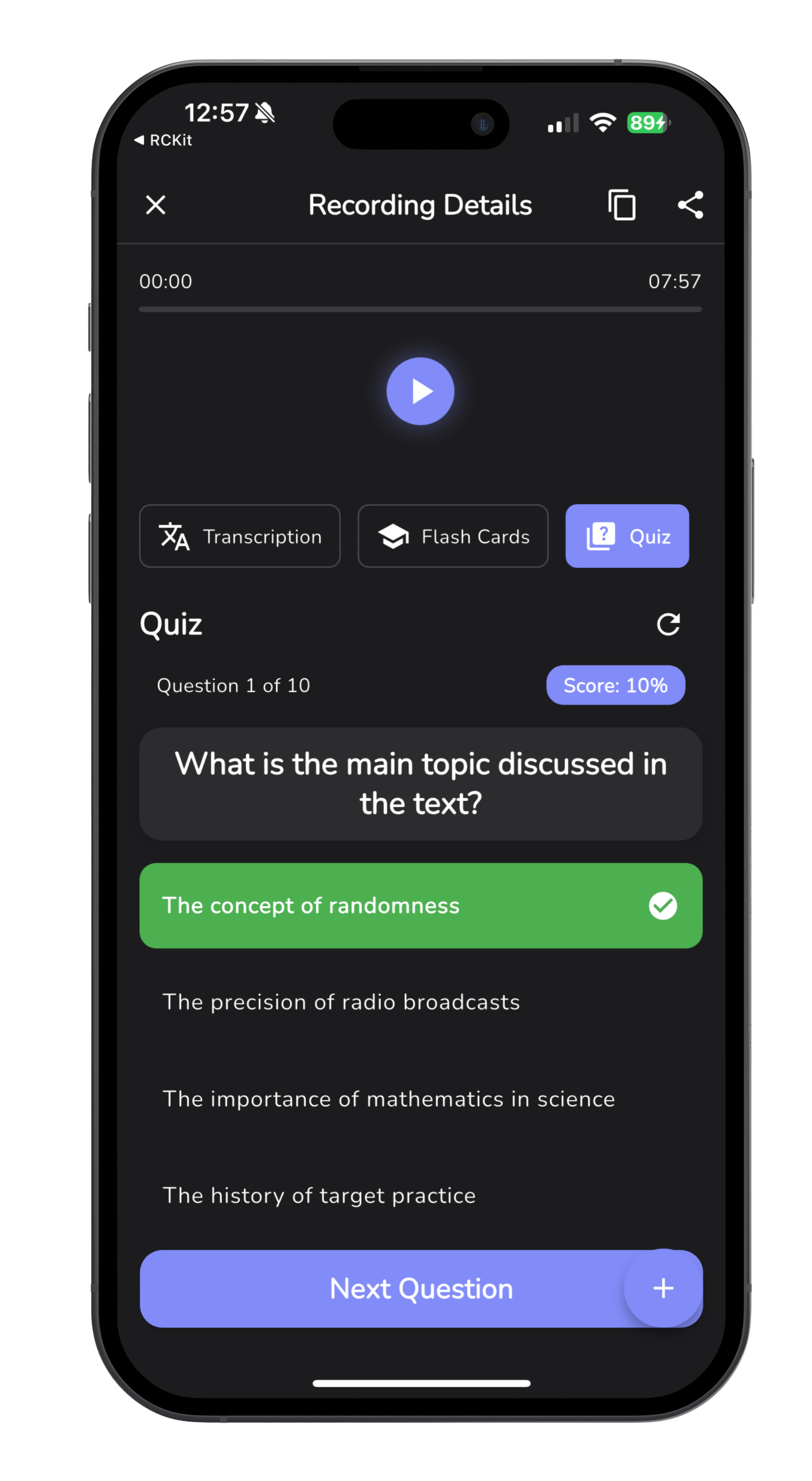 NoteHive AI app screenshot - AI note-taking interface 4